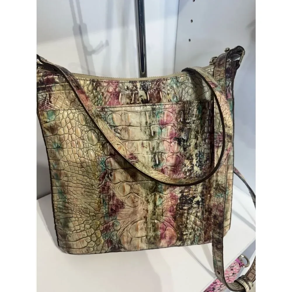 Brahmin Iridescent Multi-Tone Croc-Embossed Crossbody